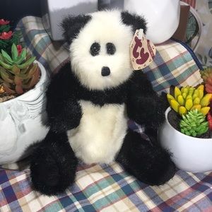 🛑🛑1993 Checkers The Panda Bear Ty Beanie Baby The Attic Treasure Collection